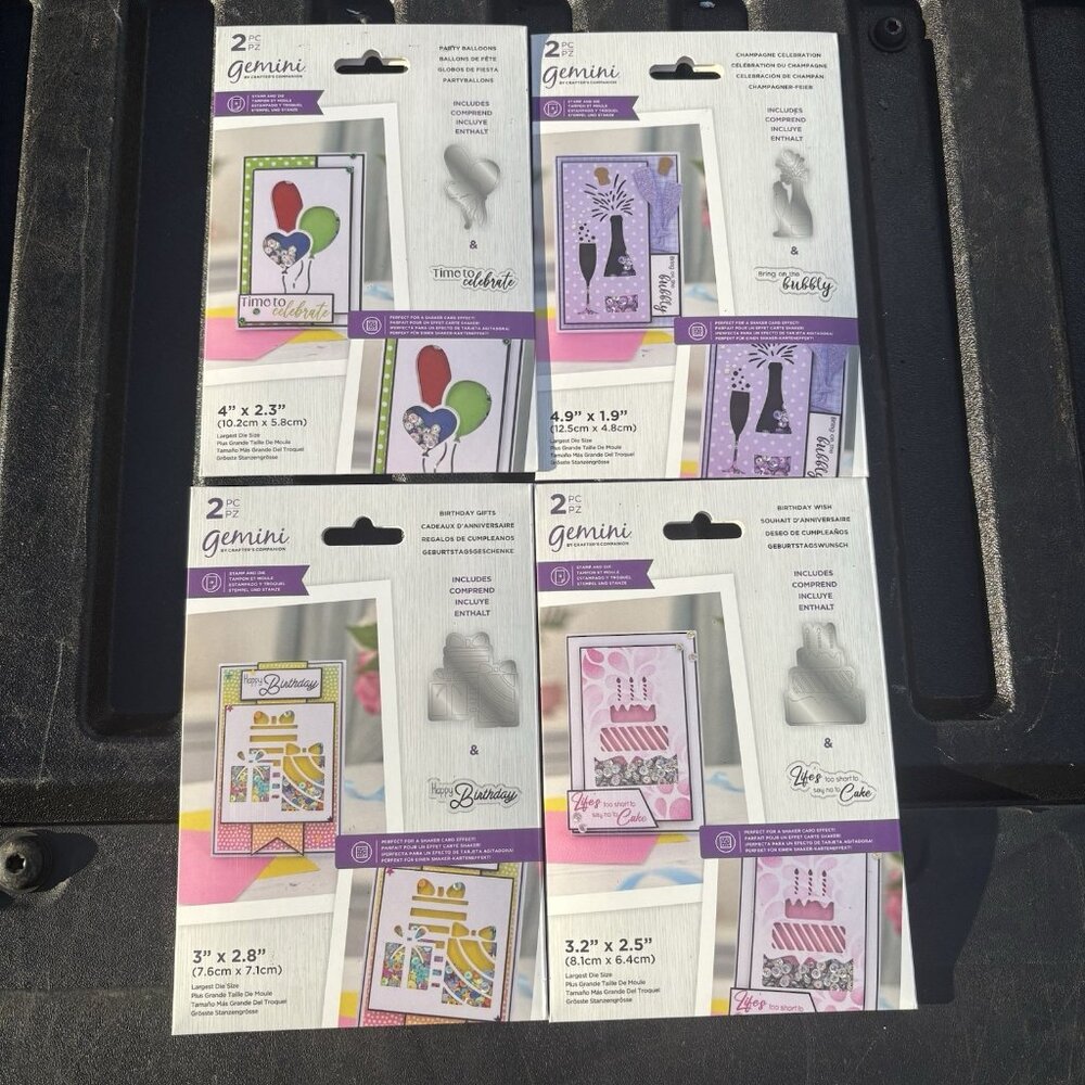 Gemini Crafter’s Companion Stamp Die Lot 4 Card Making Birthday Sets New - Picture 11 of 12